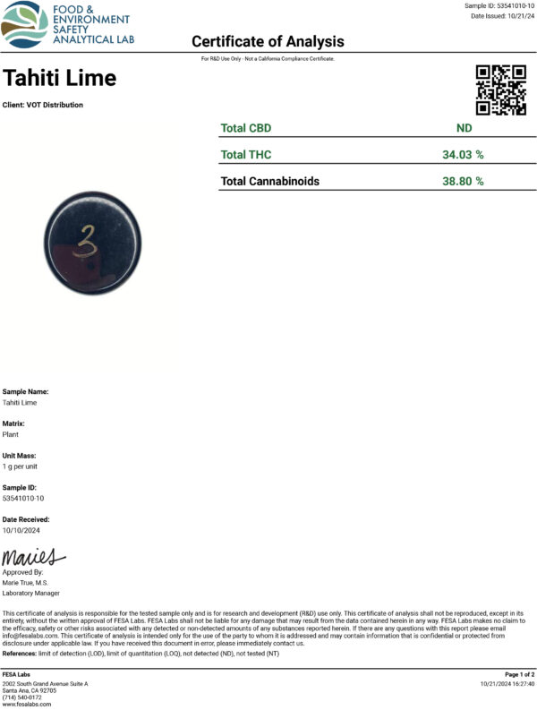 Tahiti Lime - THCa Flower - Image 2